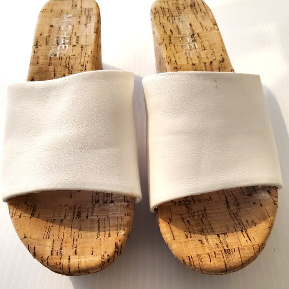 MICHAEL SHANNON WHITE SLIP-ON WOMEN'S SANDALS SIZE 7 - Picture 3 of 9